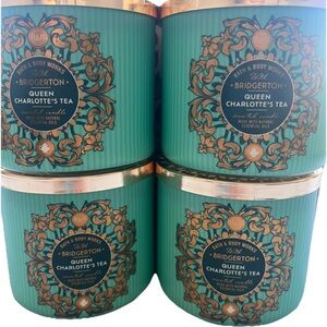 Bath & Body Works Bridgerton Queen Charlotte's Tea 3 Wick Candles X 4